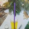 200PCS 10.2 Inches Disposable Decorative Purple Plastic Straws for Birthday Wedding Cocktail Party Supplies (0.23 * 10.2inch) (Purple) view 3