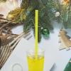200PCS 10.2 Inches Disposable Decorative Yellow Plastic Straws for Birthday Wedding Cocktail Party Supplies (0.23 * 10.2inch) (Yellow) view 3
