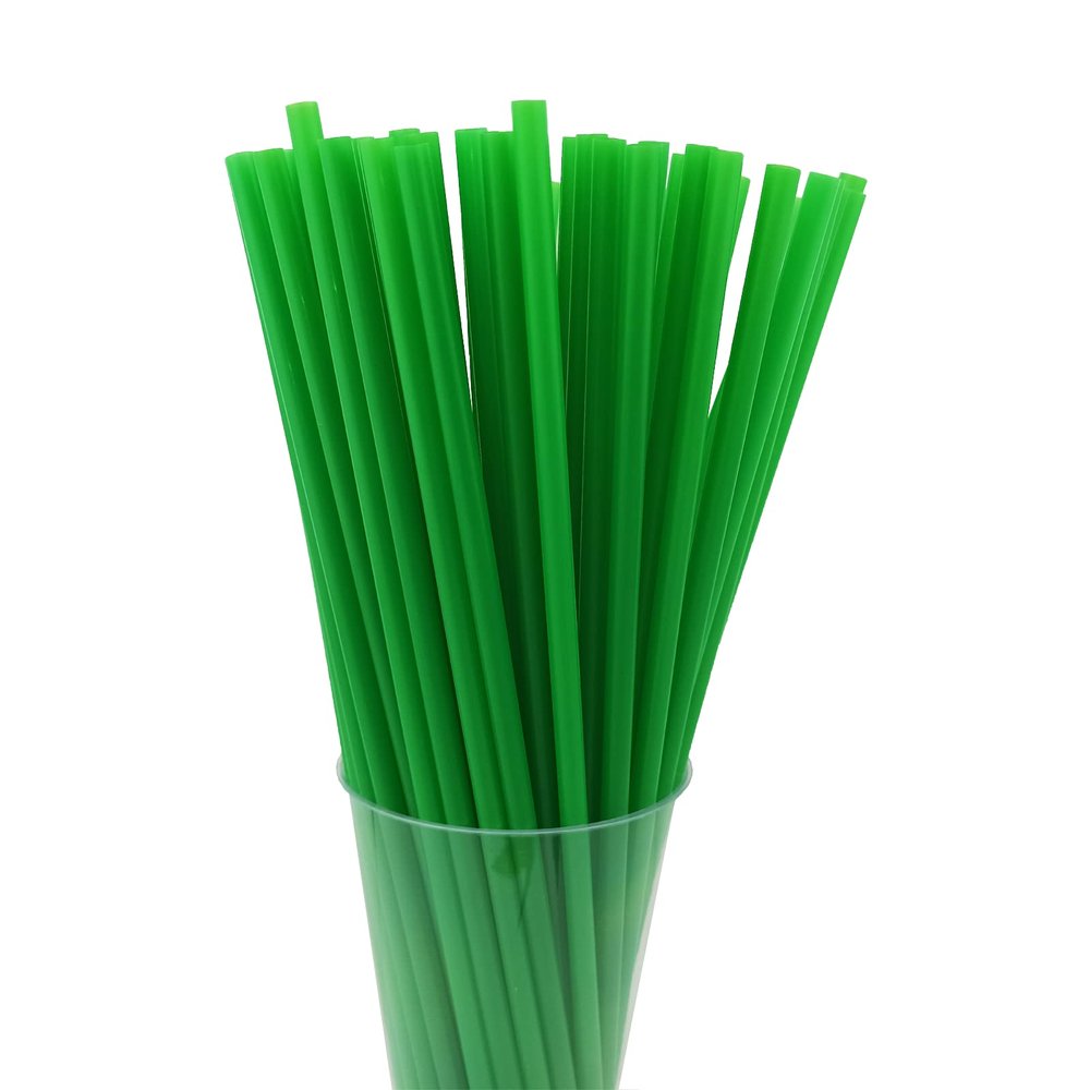 200PCS 10.2 Inches Disposable Decorative Green Plastic Straws for Birthday Wedding Cocktail Party Supplies (0.23 * 10.2inch) (Green)