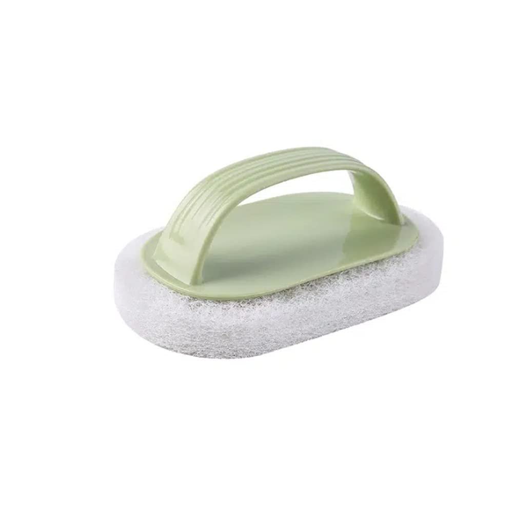 1pc, Household Plain Handle Cleaning Brush, Decontamination Sponge Wipe Bathroom Toilet Tile Cleaning Brush, Kitchen Brush (Green)