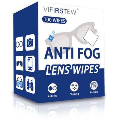 Anti-Fog Lens Wipe, Pre-moistened Cleaning Wipe for Eyeglasses, Goggles, Mirrors, Lenses and Windows