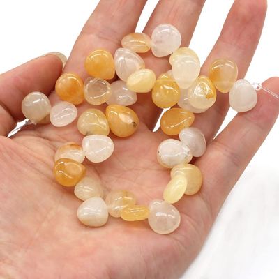 100% Natural Stone Bead Drop Shape India Agates/Quartzs Bead Jewelry Accessories Making Women Bracelet Necklace,Yellow Jade,10x12x5mm