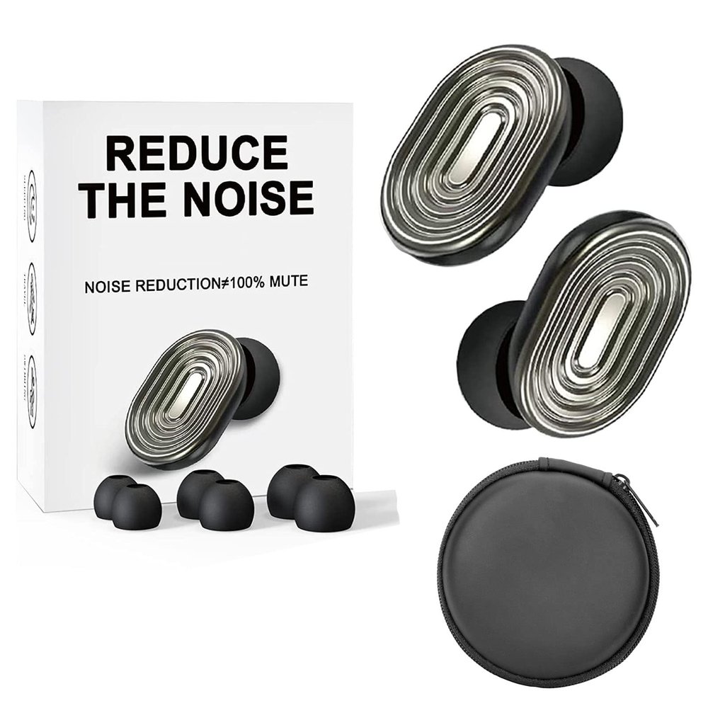 Ear Plugs for Sleeping Noise Cancelling Reusable Silicone Earplugs for ConcertsQuiet Noise Ear Plugs for Shooting Range/Noise Sensitivity/Motorcycles/Hearing Protection -S M L Bright Black, Case