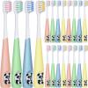 Dingion 24 Pcs Kids Toothbrush Bulk Children Manual Tooth Brush Set Soft Lovely Little Cute Colorful Panda Toothbrush Bristles for Age 3 and Above Boys Girls view 1