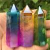 WGPHD Health & Household Bicolourable Aura Crystal Wand Point Electroplating Titanium Coating Quartz Stone Magic Wand 1pcs (Color : Green) view 2