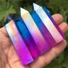 WGPHD Health & Household Bicolourable Aura Crystal Wand Point Electroplating Titanium Coating Quartz Stone Magic Wand 1pcs (Color : Green) view 4