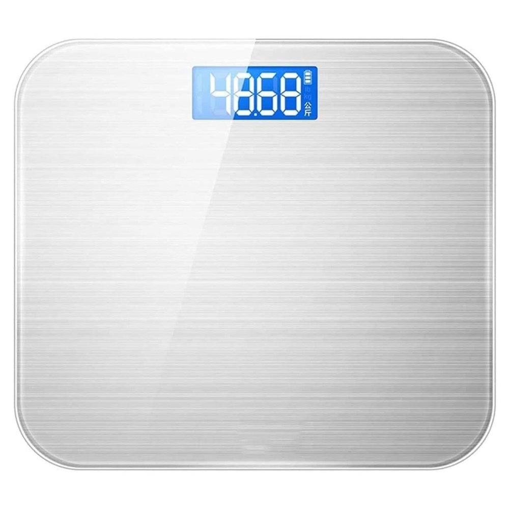 Feiyx Weight Scale, Tempered Glass Easy Read Backlit LCD Display,Digital Body Weight Bathroom Scale Precision Weighing Scale with Step-On (Color : Silver)