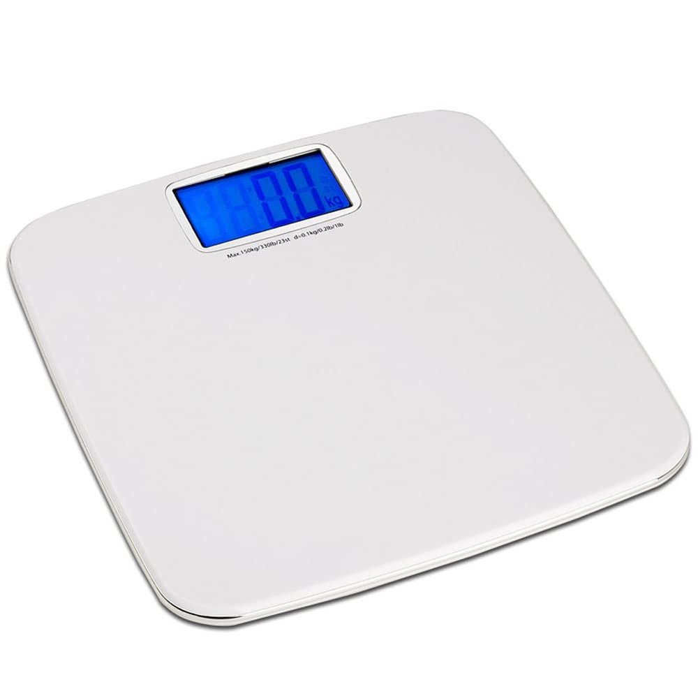 Feiyx Bathroom Scale,Digital Bathroom Scale w/Extra Large LCD Display,Measures Weight up to 330 lbs,Highly Accurate Digital Bathroom Body Scale (Color : White)