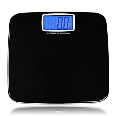 Feiyx Bathroom Scale,Digital Bathroom Scale w/Extra Large LCD Display,Measures Weight up to 330 lbs,Highly Accurate Digital Bathroom Body Scale (Color : Black)