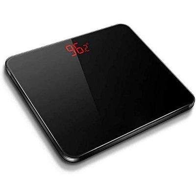 Feiyx USB Recharge High Precision Digital Body Weight Bathroom Scale with Glass Platform and Easy-to-Read Backlit LCD