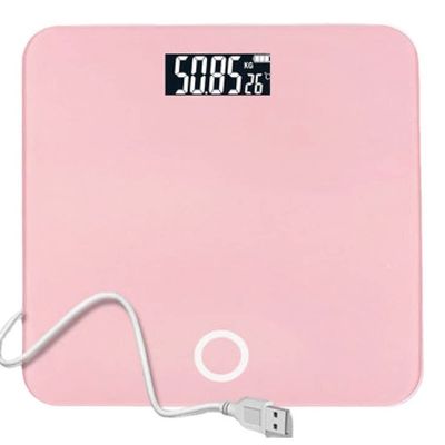Feiyx Digital Electronic Scale,Digital Bathroom Scale w/Extra Large LED Display,Very Precise Scales (Color : Pink)