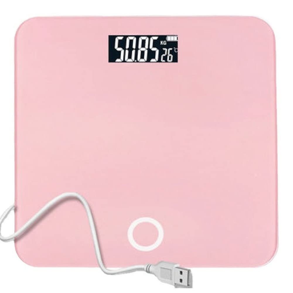 Feiyx Digital Electronic Scale,Digital Bathroom Scale w/Extra Large LED Display,Very Precise Scales (Color : Pink)