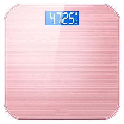 Feiyx Weight Scale, Tempered Glass Easy Read Backlit LCD Display,Digital Body Weight Bathroom Scale Precision Weighing Scale with Step-On (Color : Pink)