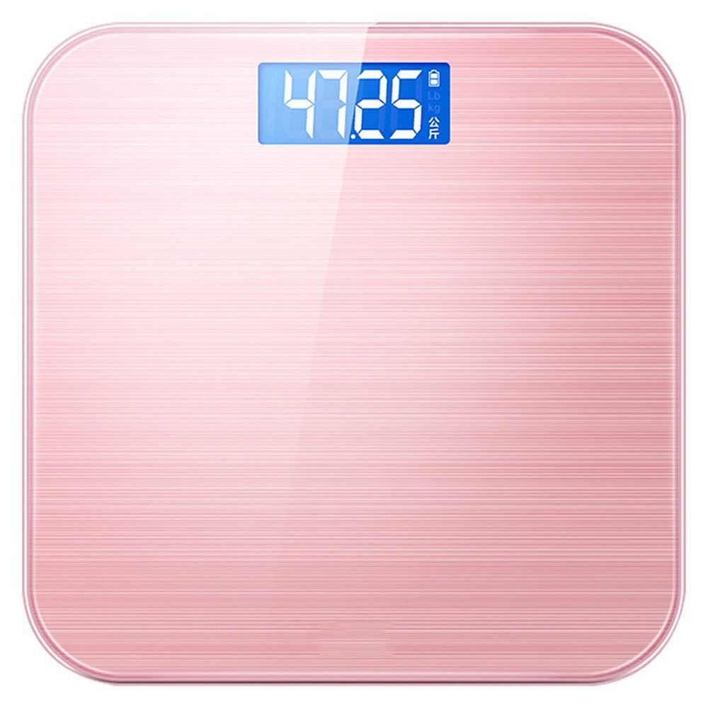 Feiyx Weight Scale, Tempered Glass Easy Read Backlit LCD Display,Digital Body Weight Bathroom Scale Precision Weighing Scale with Step-On (Color : Pink)