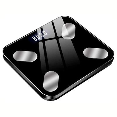 Feiyx Home Smart Weight Scale,Large Display, Electronic High Precision Digital Analysis Scales Ultra-Thin Weight Scale (Color : Black)
