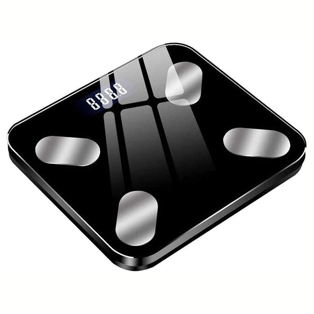 Feiyx Home Smart Weight Scale,Large Display, Electronic High Precision Digital Analysis Scales Ultra-Thin Weight Scale (Color : Black)