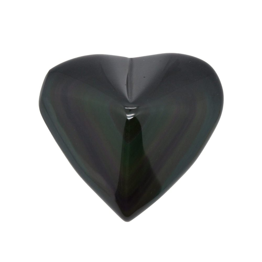 1LB Large Rainbow Obsidian LOVE Heart Stone Specimen Collection Pocket Palm Worry Stone
