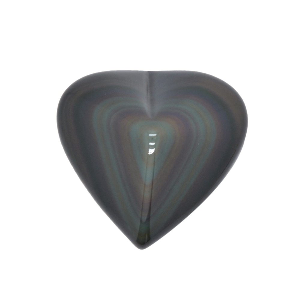 1/2LB Large Rainbow Obsidian LOVE Heart Stone Specimen Collection Pocket Palm Worry Stone