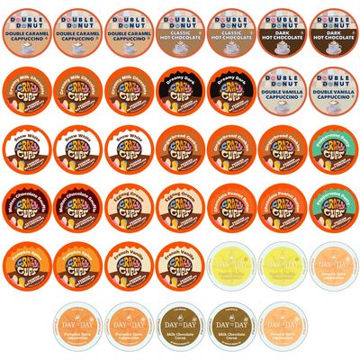 Crazy Cups Cappuccino & Hot Chocolate Variety Pack, Gift Set for Keurig K Cup Machines, 40 Count