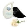 KEEPSAKE COMPANY White Teardrop Small Urns for Human Ashes/Mini Urn with Sky Blue Heart/Cremation Keepsakes for Ashes/Ash Holders (White - Sky Blue, Extra Small - EXS (3 Cu in)) view 1