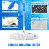 Spin Mop and Bucket System | 360 Spin Mop and Bucket with Wringer Set | Mops for Floor Cleaning | 3 Microfiber Mop Replacement Head Refills | 61" Extended Handle | Wet and Dry Use Floor Mop view 2