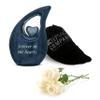 KEEPSAKE COMPANY White Teardrop Small Urns for Human Ashes/Mini Urn with Sky Blue Heart/Cremation Keepsakes for Ashes/Ash Holders (Blue - Sky Blue, Extra Small - EXS (3 Cu in)) view 1