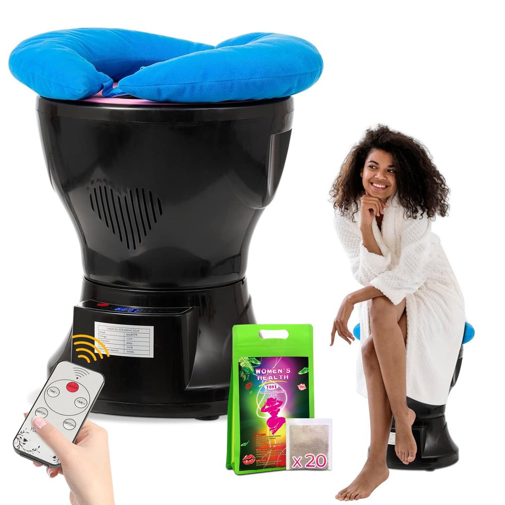 EXJIOTA Yoni Steam Seat, Yoni Steam kit with Yoni steaming pot & Steaming Herbs (20 Steams) & U Cushion, V Steam at Home Kit Uses for Women PH Balance, Cleansing, Postpartum care, Menstrual Support