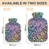 Colorful Leopard Hot Water Bottle Premium Rubber Cute Animals Spots Winter Hot Water Bags with Soft Velvet Cover 1 Liter view 3