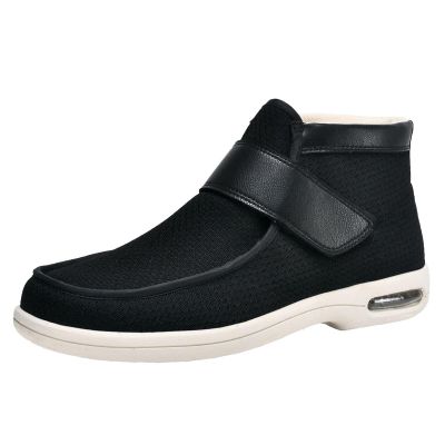 FZYUAN Adjustable Wide Width Shoes for Men Non Slip Diabetic Shoes Lightweight Edema Sneakers for Diabetic Edema Plantar Fasciitis Bunions Arthritis Swollen Feet,Black,5.5