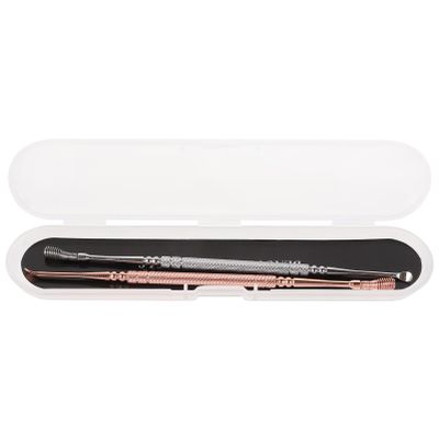 Healifty 1set Dual-Head Spring Ear Wax Removal Tool Ergonomic Stainless Steel Cleaners for Safe and Gentle Ear Cleaning Comfortable Use Silver Rose Gold