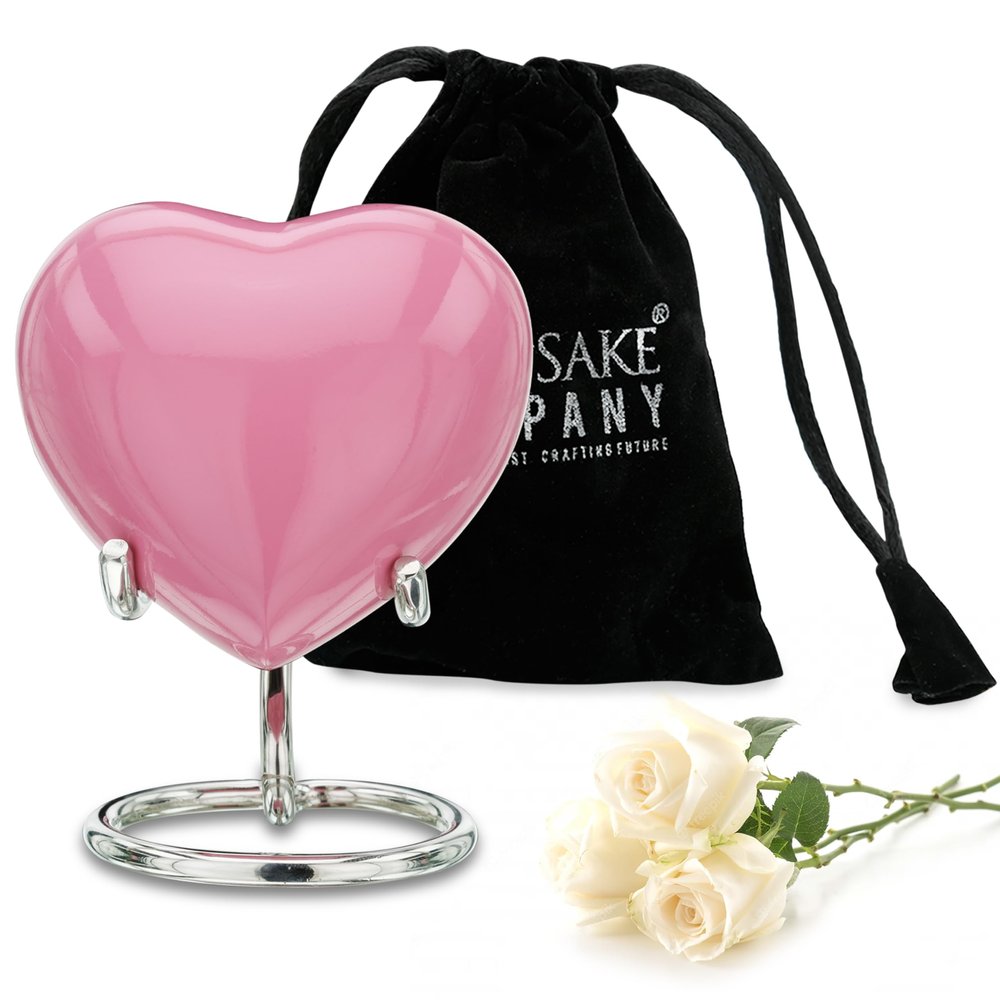 KEEPSAKE COMPANY Mini Heart Urn / Cremation Keepsake For Ashes / Heart With Stand From Keepsake Company (Pink)