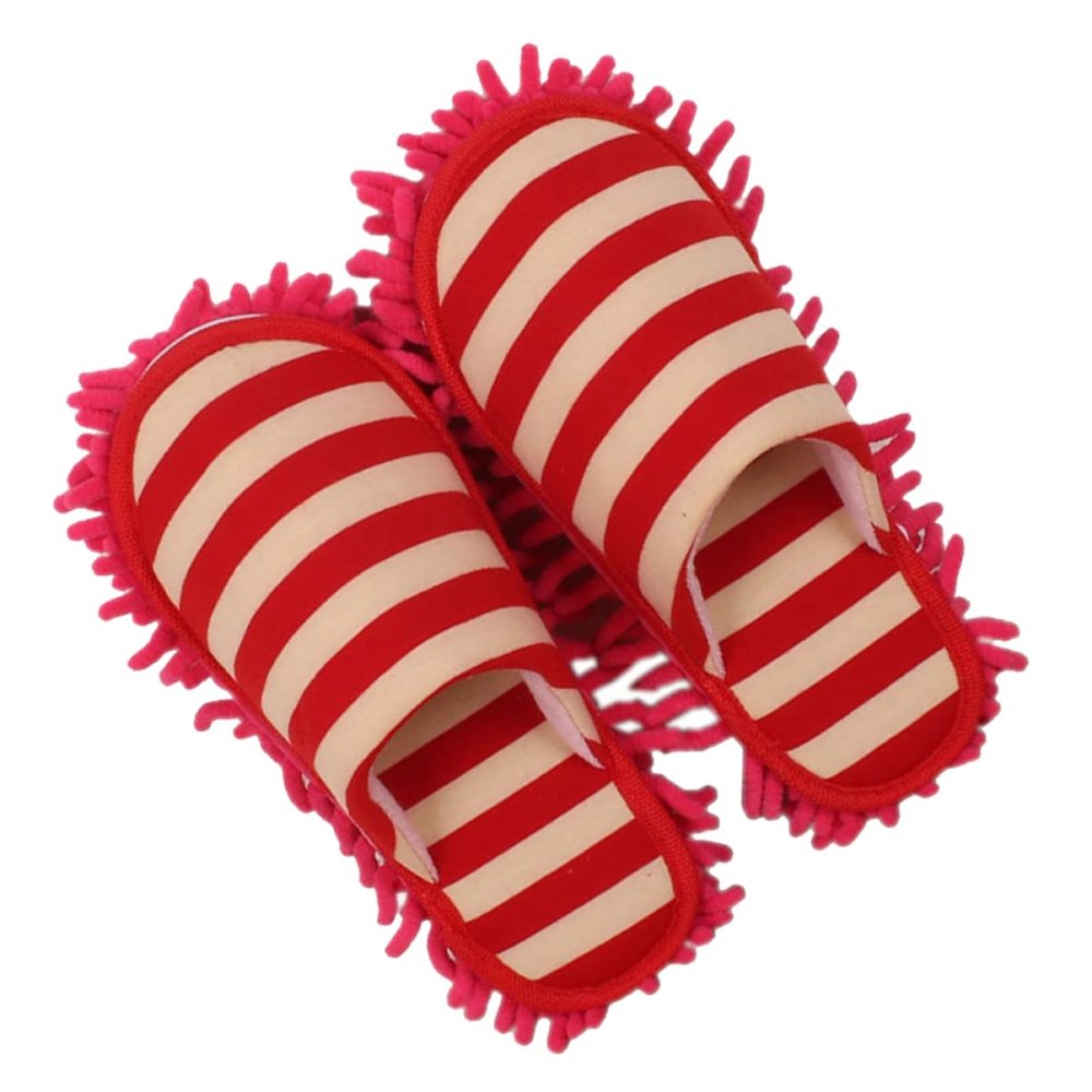 Zerodeko 1pair Chenille Mop Slippers for Home Cleaning Lazy Person's Floor Shoe Covers Multi-function Mop Caps -skid Design Suitable for Tile Vinyl Floors