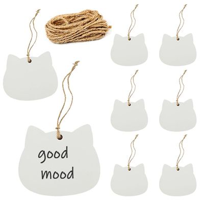 100 pcs Cute Cat Shape Kraft Paper Gift Tags,Brown Kraft Paper Christmas Gift Natural Jute Twine Blank Gift Labels DIY Arts Crafts