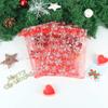 HRX Package 100pcs Snowflake Organza Bags Christmas 5x7 inch, Red Drawstring Mesh Gift Pouches for Jewelry Candy Party Favor view 4