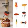18pcs Gold Glitter Dessert Cupcake Topper Cooking Outdoor BBQ Kebabs Theme Decor Supplies Baby Shower Boy Girl Happy Birthday Summer Party Decorations view 2