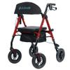 ELENKER All-Terrain Rollator Walker with 10 Non-Pneumatic Wheels, Sponge Padded Seat and Backrest, Fully Adjustment Frame for Seniors, Red view 1