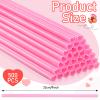 Zubebe 500 Pcs Valentine Heart Shaped Straws Cute Anti Wrinkle Disposable Drinking Plastic Straw for Birthday Bridal Shower Drinking Wedding Party Supplies (Pink) view 2