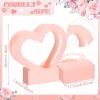 Sinmoe 12 Pcs Valentines Heart Shaped Boxes for Flowers Valentines Flower Gift Bag Wedding Empty Bouquet Gift Bags with Handle Folding Basket for Bridal Baby Shower Party Supply(Black, Pink) view 2