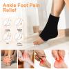 Ankle Ice Pack Wrap for Injuries Reusable Foot Ice Pack Stretchable Cold Pack Compression Therapy for Plantar Fasciitis, Achilles Tendonitis, Ankle Sprained, Sport Injuries, Heel Pain Relief(Black,M) view 2