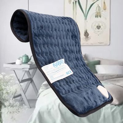 BEESOM Heating Pad for Back Pain and Cramp Relief, 16" x 30'' Ultra Soft Large Washable Moist & Dry Heat Therapy Electric Heat Pads with 6 Heat Settings and 4 Timer Settings,Blue