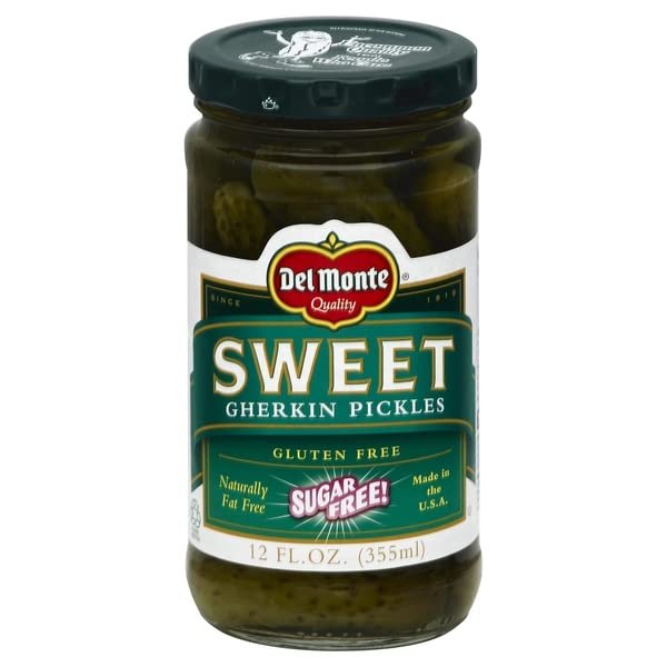 Del Monte, Gherkin Pickles Sweet, 12 Ounce