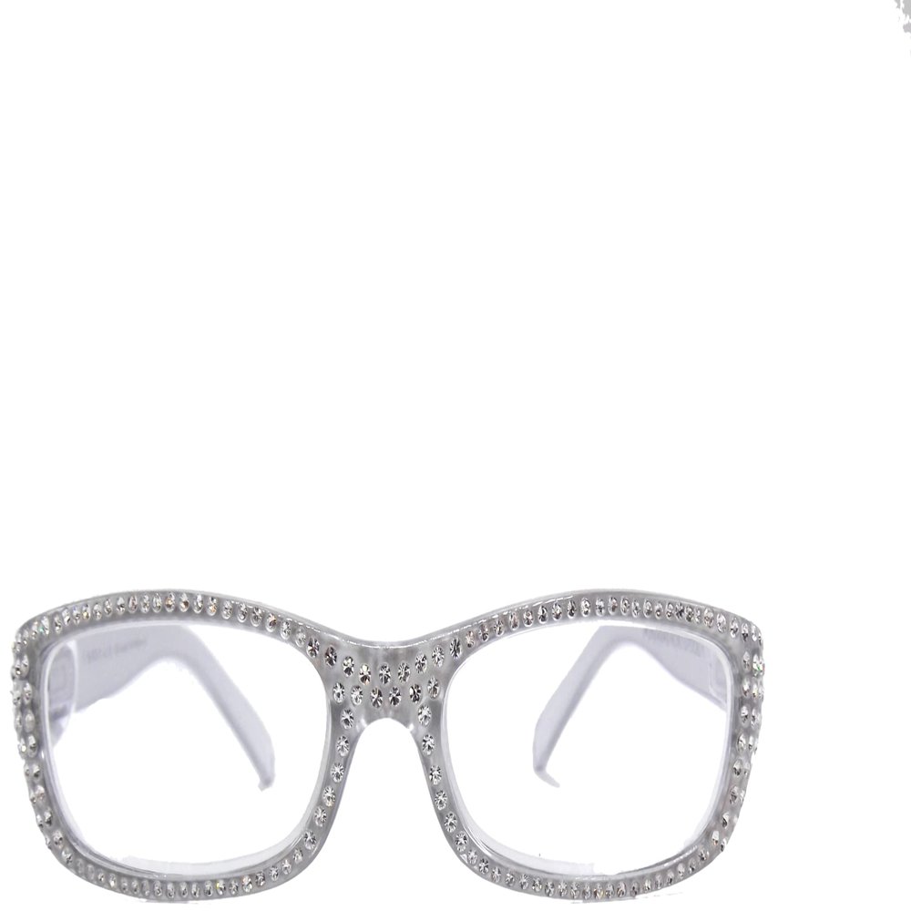 READING GLASSES Fashionable Plastic Women Luxury CZ Frost Style Ladies EYEGLASSES (Silver Grey, 2.50, multiplier_x)