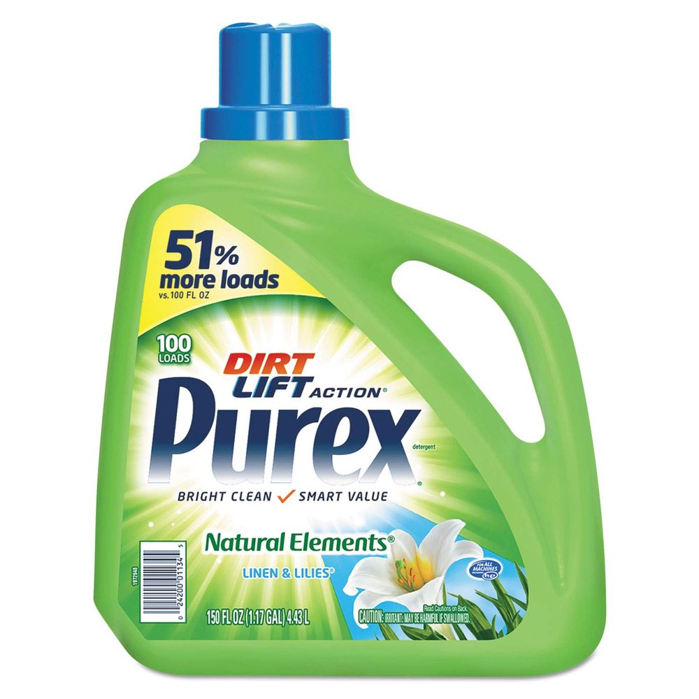 Ultra Natural Elements HE Liquid Detergent, Linen and Lilies, 150 oz Bottle, 4/Carton
