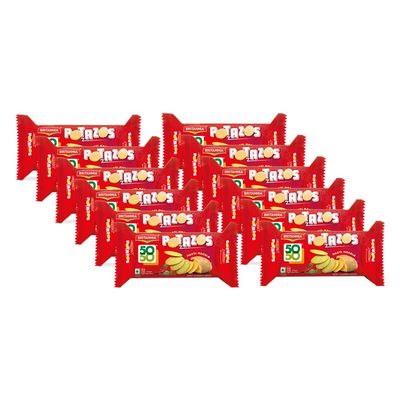 Britannia 50 50 Potazos Masti Masala Spicy Flavored Crisps 3.52oz (100g) - Delicious, Light & Crispy Grocery Cookies (Pack of 12)