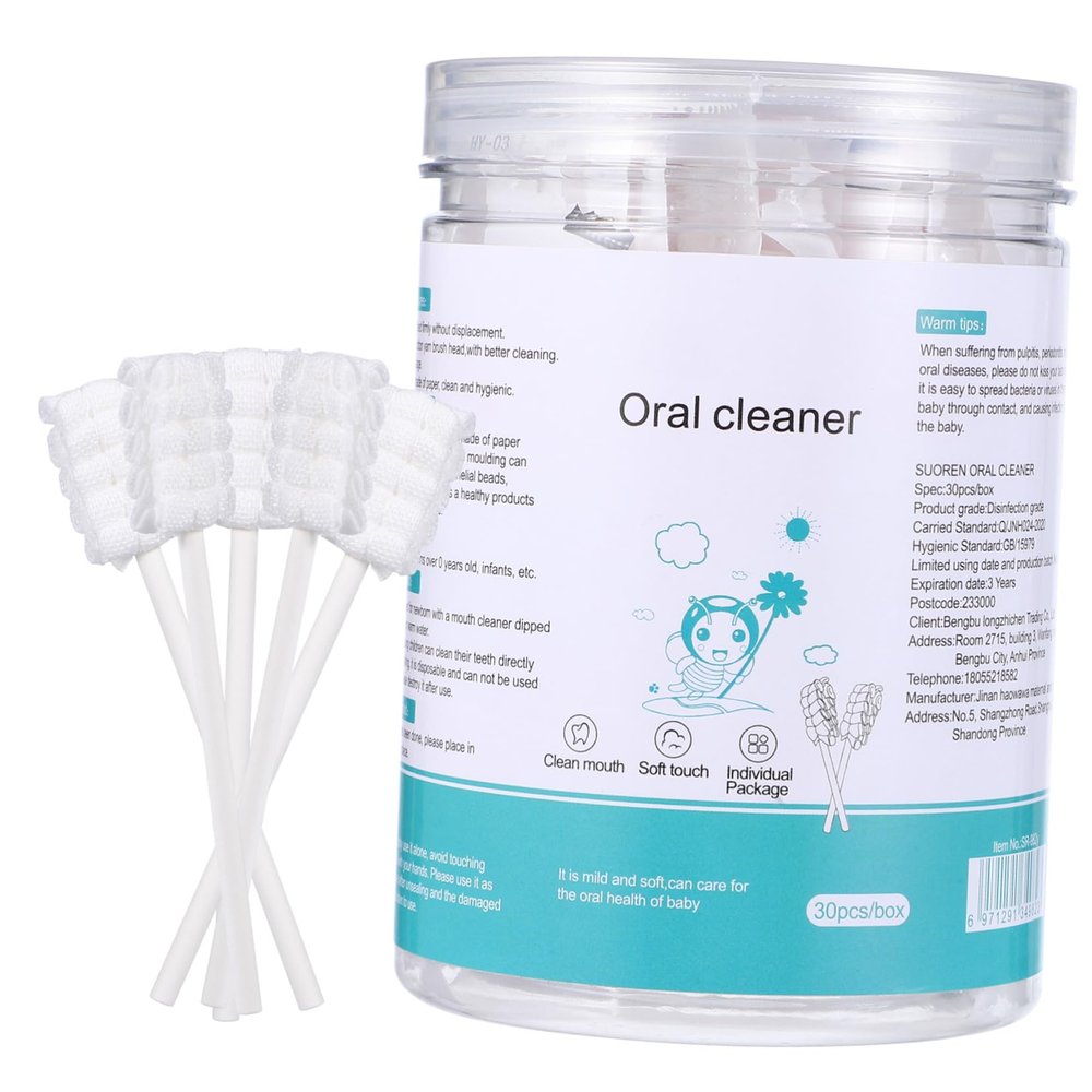 Healifty 30pcs Tongue Cleaner and Boy Girl Toothbrush Soft Gauze Oral Cleaning Tool for Newborns Ergonomic Design for Easy Use Promotes Care for Boy Girl