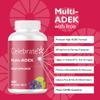 Celebrate Vitamins Multi ADEK Chewables, 60mg Iron - Daily Bariatric Multivitamin, Vitamins A, D, E, K & B12 for Duodenal Switch Surgery Patients - Grape (60 Tablets) view 2