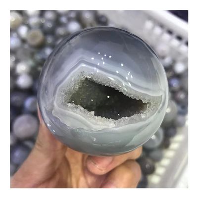 WGPHD Health & Household Natural Crystal Hole Clear Agate Sphere Crystal Stone Furnishing Articles,Mineral Stone Healing Energy Stone Colored Gemstone (Size : 40-45mm)