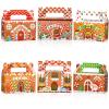 Faccito 18 Pcs Christmas Gift Boxes Bulk 3D Christmas Treat Theme Boxes for Cookie Goodie Snack Candy Favors Present with Handles Holiday Xmas Party Supplies(Gingerbread) view 1