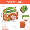 Faccito 18 Pcs Christmas Gift Boxes Bulk 3D Christmas Treat Theme Boxes for Cookie Goodie Snack Candy Favors Present with Handles Holiday Xmas Party Supplies(Gingerbread) view 2