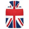 ALAZA England British Flag Union Jack Hot Water Bottle with Velvet Cover, 2L Transparent Hot Water Bag for Hand Foot Warmer Pain Relief Hot Cold Therapy Cramps view 1